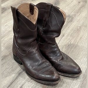 Tecovas 11.5 E Earl Roper Full Grain Brown Leather Cowboy Western Workwear Boots